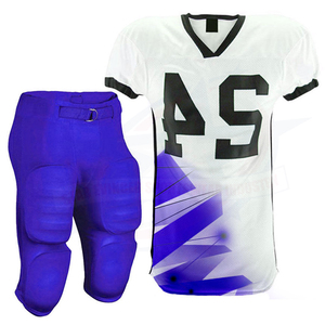 Uniformes de Fútbol Americano Juvenil Sublimados de Diseño Personalizado de la Más Alta Calidad 2025, Jersey de Sarga con Pantalones Integrados - Product Image 2