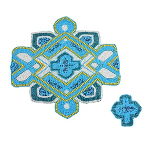 Mantel Individual con cuentas hechas a medida, diseño de cuentas de colores claros, decoración festiva y para el hogar, posavasos y almohadillas - Product Image 1