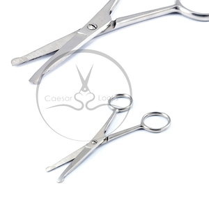 Ciseaux à nez en acier inoxydable, pointes de sonde émoussées, lame droite/incurvée, vente en gros, Logo personnalisé, 10 CM, 1 pièce - Product Image 4