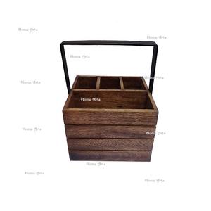 Porte-couverts en bois, dernier design, qualité supérieure, couleur marron, pour la maison et la cuisine - Product Image 3