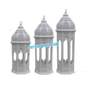 Hermosas linternas de decoración de boda marroquí, lámparas de fibra de decoración de boda marroquí, lámparas marroquíes talladas de fibra blanca, venta de Australia - Product Image 1