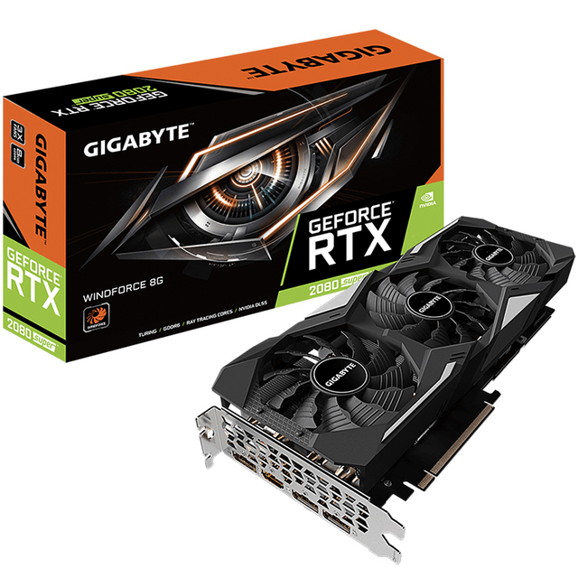 Used GIGABYTE GeForce RTX 2080 SUPER WINDFORCE Gaming Graphics Card with 8GB GDDR6 256-bit Memory 2060 2060S 2070 2070S 2080