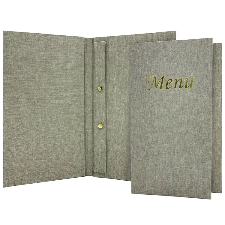 High End Food Display Book Restaurant Table Menu Covers