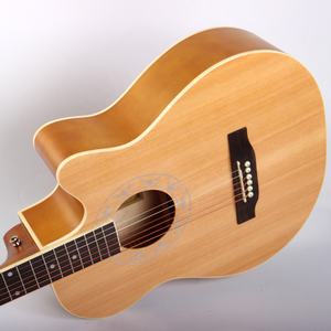 Guitarra Acústica de 6 Cuerdas Fabricada en China, Modelo Tree Root de 39 Pulgadas, con Corte, para Principiantes, en Madera de Tilo, Abeto y Palisandro, Acabado Mate, con Funda y Capo - Product Image 1