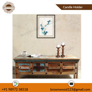 ชุดเชิงเทียนไม้มะม่วงสวยงาม2ชิ้นทำมือสำหรับตกแต่งงานแต่งงานและบ้าน - Product Image 2