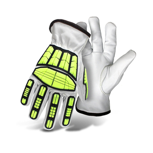 Guantes de trabajo de cuero de cabra, resistentes al corte de pulgar, TPR, protección de impacto - Product Image 3