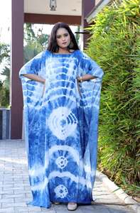 2023 Wholesale Tie Dye <b>Kaftans</b> India Women Apparel Short Sleeves v Neckline Bohemian Long <b>Kaftans</b> <b>for</b> Women Wear Summer Wear - Product Image 5
