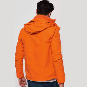 Veste coupe-vent en nylon décontractée pour hommes de grande taille, légère avec capuche, fermeture à glissière, techniques lavées en coton pour l'automne - Product Image 3