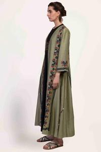 Uzufak — veste vintage femmes, veste élégante pour femmes, broderie en soie, manches longues, devant ouvert, manteau, boho - Product Image 4