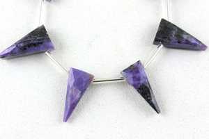 2020ลูกปัดทรงสามเหลี่ยมพลอย Charoite ธรรมชาติเป็นที่นิยมสำหรับการทำเครื่องประดับสร้อยข้อมือต่างหูสร้อยคอ - Product Image 2