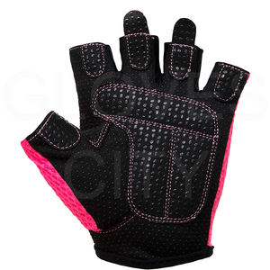 Gants d'haltérophilie tout usage en cuir à demi-doigts unisexe rose vif pour l'entraînement en salle de sport, la musculation et le fitness par pour - Product Image 3