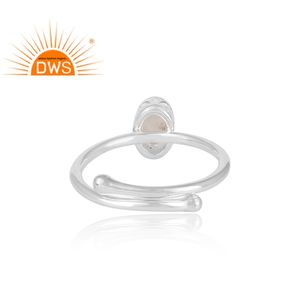 Bague en argent 925 avec pierre de lune naturelle arc-en-ciel, vente en gros, bijoux - Product Image 4