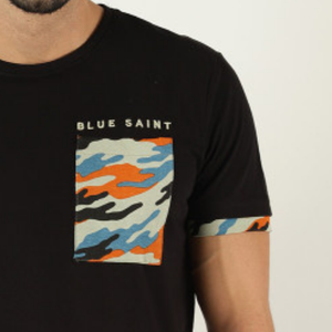 Camisetas 100% de algodón con Logo personalizado para hombre, con bolsillo de contraste - Product Image 3