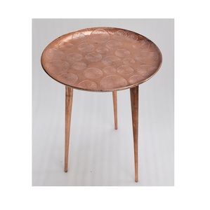 Mueble de sala de estar, mesa de centro moderna y sencilla, redonda, dorada, con ahorro de espacio para el hogar, Hotel, mesa lateral decorativa - Product Image 5