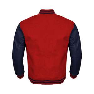 Veste universitaire grande taille pour hommes OEM Vente en gros Nouvelle tendance Hiver Style professionnel Logo personnalisé Tissu en laine Manches en cuir - Product Image 2