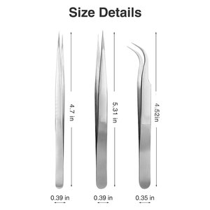 Pakistan Manufactured Stainless Steel Eyelash Tweezer <b>Kit</b> with Custom Logo & Size Options Fine & Perfect Grip Durable & Reusable - Product Image 3