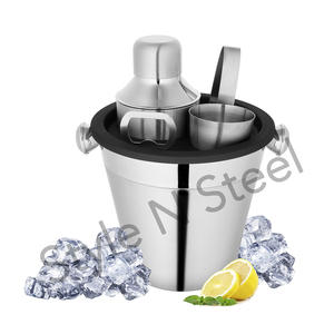 Cocktail <b>Shaker</b> Kits for Home Bar Cocktail <b>Shaker</b> Set Ice Tong <b>Bottle</b> Opener Bar Set 5 Pcs Stainless Steel - Product Image 1