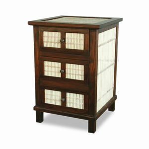 Table de chevet en bois de teck, meuble d'intérieur indonésien, ensemble de chambre à coucher - Product Image 1