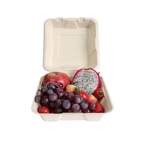 Boîte à bagasse de canne à sucre rectangulaire/carrée avec 2-3 compartiments-Boîte à lunch pratique - Product Image 4