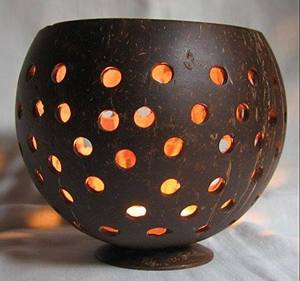 Portavelas de candelita de coco ecológico hecho a mano de Vietnam cuencos de concha artística para decoración del hogar regalos del Día de San Valentín - Product Image 2