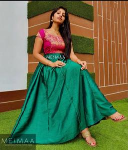 Vestido anarkali de satén de seda suave, nueva colección Anarkali Kurti, con banarasi, funciona por royel export - Product Image 2