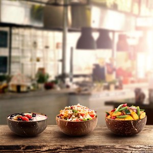 Bols à dîner en coquille de noix de coco naturelle, produits faits à la main, bon prix en gros, fabriqués de marque vietnamien - Product Image 5