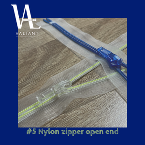 #5 transparent ruban Lumineux Suture en nylon fermeture à glissière avec curseur en plastique à extrémité ouverte - Product Image 3