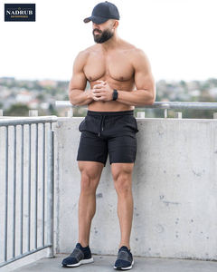 High Quality Men's Gym Shorts Custom Design Casual Fitness Training Shorts with <b>Drawstring</b> Closure Top Selling Canvas Fabric - Product Image 5