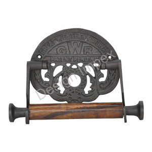 Porte-papier hygiénique en fonte poignée en bois vente chaude porte-papier de soie sculpté à la main pour salle de bain et cuisine - Product Image 4