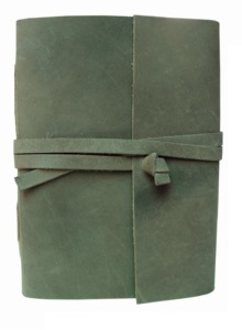 Carnet en cuir véritable fait main avec couverture rigide et double bande décorative, vente en gros - Product Image 2