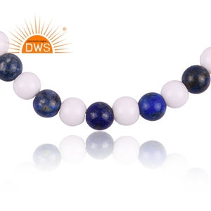 Pulsera de Piedras Preciosas de Ágata Blanca Natural y Lapislázuli de Última Moda 2026 para Mujer, Fabricante de Joyería - Product Image 2