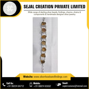 Bracelet à breloques en argent sterling 925 avec pierres précieuses CZ Bijoux de mode du fabricant indien - Product Image 2