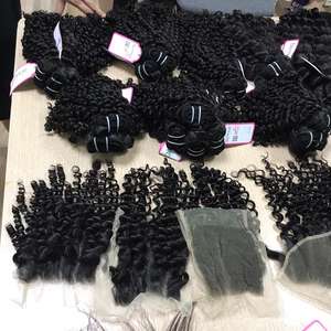 Extensions de cheveux naturels Remy péruviens en dentelle transparente, tissage à la main, cheveux humains vierges de haute qualité, vente en gros - Product Image 6