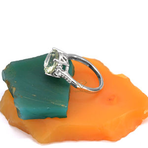 Bague en pierre précieuse améthyste verte naturelle 925 bijoux de mariage faits à la main en argent sterling approvisionnement en gros - Product Image 3