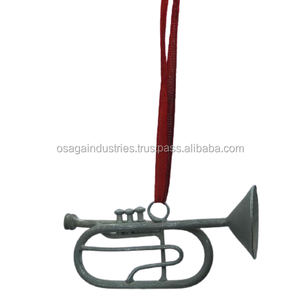 Trompeta de Metal de hierro de diseño único, adorno colgante de decoración de Navidad de alta calidad, venta al por mayor - Product Image 1