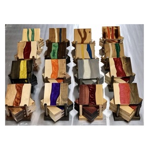 Posavasos de piedra de resina y posavasos de pie y uso Posavasos Bebidas para bebidas calientes y frías Estera de madera con venta - Product Image 1