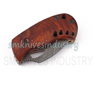 Liner <b>Lock</b> , Rose wood Handle Grip Hand Made Damascus <b>Small</b> Folding pocket Knife (smk1314) - Product Image 4
