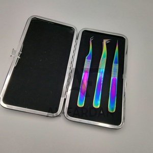 แหนบขนตาแบบรัสเซียที่มีพลาสม่าหลากสี45องศาปลายแหลมตรงปลายแหลมสเตนเลสไฟเบอร์และเคสแม่เหล็ก - Product Image 3