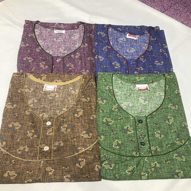 Оптовая продажа, индийская Женская хлопковая ночная рубашка с длинным рукавом и принтом