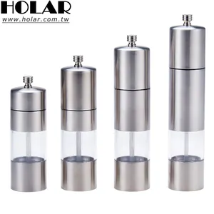 [Holar] Taiwan Made Stainless Steel Cylinder Salt and Pepper Mills