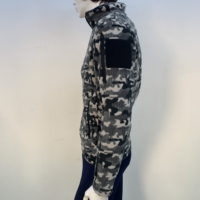 Veste tactique d'extérieur en polaire polaire avec fermeture éclair, camouflage, grande taille, en polyester délavé, avec logo personnalisé et service OEM