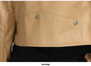 Chaqueta de cuero de vaca 100% de calidad superior para mujer Estilo 2021 con cremallera fácil Abrigo de cuero puro original - Product Image 4