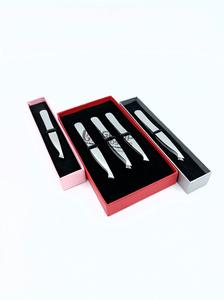 Vente en gros de haute qualité en acier inoxydable argenté pince à épiler extension de sourcil Instruments de beauté avec logo personnalisé - Product Image 3