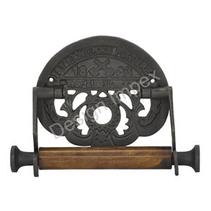 Porte-papier hygiénique en fonte poignée en bois vente chaude porte-papier de soie sculpté à la main pour salle de bain et cuisine - Product Image 3