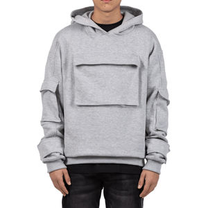 Sudadera con capucha de tela de polialgodón transpirable para hombre, con el mejor diseño, coste de fábrica, para invierno, con logotipo personalizado - Product Image 3