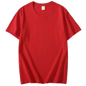 T-shirt uni de couleur rouge pour hommes T-shirt de haute qualité pour hommes fabriqué directement en usine au prix de gros - Product Image 1