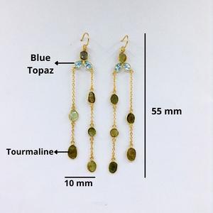 Boucles d'oreilles pendantes multi-couleurs pour femmes, bijoux de luxe, en argent Sterling 925, cadeau tendance, en or, nouvelle collection - Product Image 1