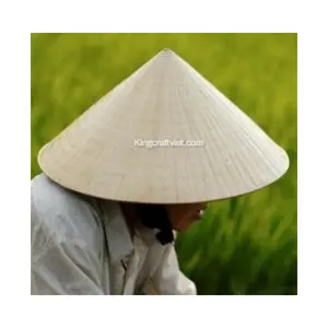 หมวกแบบดั้งเดิมของเวียดนามหมวกฟางทรงกรวยใบไผ่หมวกกันแดดทรงกรวยสำหรับตกแต่งโดย FBA Amazon จากเวียดนาม