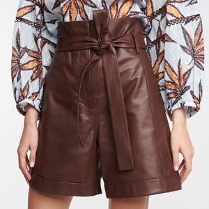Shorts décontractés pour femmes PIHA SPORTS, taille mi-haute, en cuir véritable, à jambes larges, séchage rapide, écologiques, pour adolescentes - Product Image 4