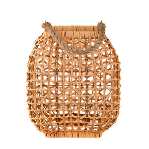 <b>Set</b> of 2 Vintage Water Hyacinth <b>Lantern</b> Pendant Vietnam Handwoven Natural Rattan Candle Holder Wholesale Boho <b>Lantern</b> - Product Image 2